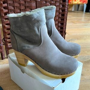 No. 6 shearling high clog boots